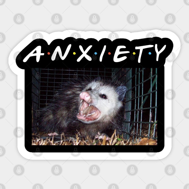 ANXIETY Opossum Sticker by giovanniiiii